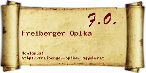 Freiberger Opika névjegykártya